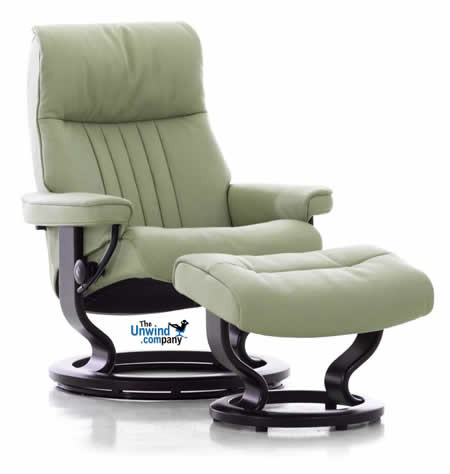 Large Stressless Crown Recliner and Ottoman by Ekornes | Fast