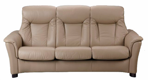 Fjords Scandic FSH 3 Seat Sofa shown in Nougat Soft Line Leather.