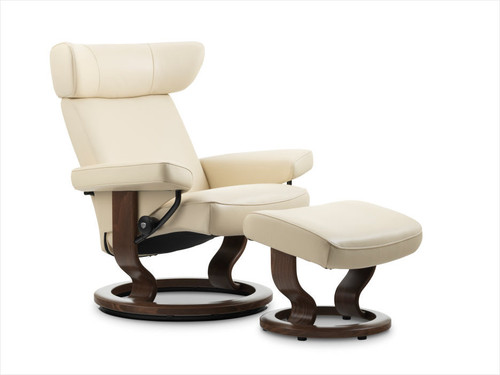 Ekornes Stressless Capri- Medium Classic Base Recliner and Ottoman