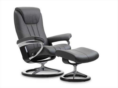 Stressless Wing Recliner | Signature Series Recliner and Ottoman