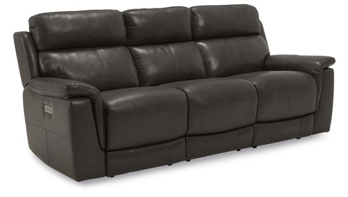 The palliser Granada sofa in Grade 100 leather match Graphite. 