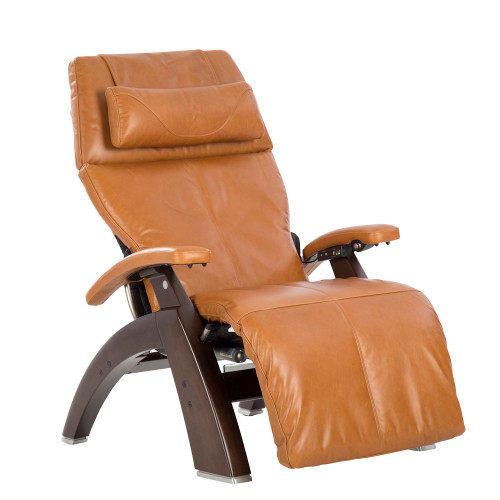 The Human Touch PC-600 Silhouette Perfect Chair in Saddle Leather with a Dark Walnut base.  The Human Touch PC-600 Silhouette Perfect Chair in Saddle Leather with a Dark Walnut base.