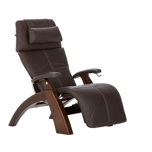The Human Touch PC-350 Classic Power Perfect Chair in Top Grain Espresso with a Dark Walnut Base.  The Human Touch PC-350 Classic Power Perfect Chair in Top Grain Espresso with a Dark Walnut Base.