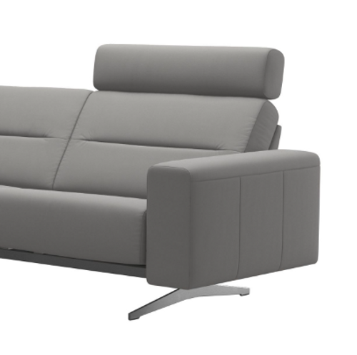 The Stressless Stella Headrest 1.25 version in Silver Grey Paloma leather.  The Stressless Stella Headrest 1.25 version in Silver Grey Paloma leather.