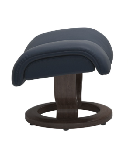The Stressless Magic recliner Ottoman with the Classic Base can be ordered in various leather or fabric styles and colors.  The Stressless Magic recliner Ottoman with the Classic Base can be ordered in various leather or fabric styles and colors.