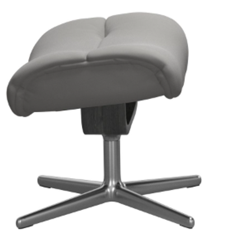 The Stressless Sunrise Ottoman with a Polished finish Cross Base.  The Stressless Sunrise Ottoman with a Polished finish Cross Base.