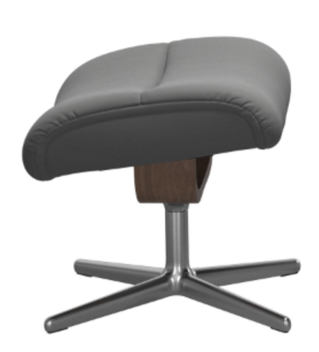The Stressless View Ottoman with a Polished finish Cross Base.  The Stressless View Ottoman with a Polished finish Cross Base.