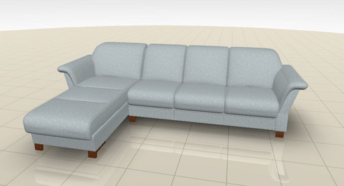E40 3 Seat Sectional with Longseat Left shown in Light Grey Karma Fabric.