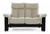 Wizard LoveSeat shown in Light Grey Paloma with Black Stain wood Wizard LoveSeat shown in Light Grey Paloma with Black Stain wood