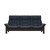The Buckingham 3-Seat high-back sofa in Oxford Blue Paloma with Wenge stained wood. The Buckingham 3-Seat high-back sofa in Oxford Blue Paloma with Wenge stained wood.
