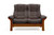 Windsor Loveseat by Stressless shown in Brown Royalin with Cherry Wood Stain.