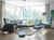 Arion Sectional shown in Iris Aqua Fabric with a Stressless Metro Recliner Chair. Arion Sectional shown in Iris Aqua Fabric with a Stressless Metro Recliner Chair.
