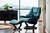 Petrol Cori Leather shown on this Stressless Live Recliner by Ekornes.