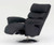 Crosby Chair- Side view in beautiful black leather.