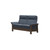 The Stressless Saga 2-Seat Highback sofa with Wood in Sparrow Blue Paloma leather. 