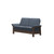 The Stressless Saga Lowback 2-Seat sofa with Wood in Sparrow Blue Paloma leather.  The Stressless Saga Lowback 2-Seat sofa with Wood in Sparrow Blue Paloma leather.