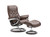 Stressless Royal Signature Recliner with Ottoman. Shown in Espresso Paloma leather with Wenge stained wood. Stressless Royal Signature Recliner with Ottoman. Shown in Espresso Paloma leather with Wenge stained wood.