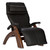 The Human Touch PC-420 Perfect Chair in Black Premium Leather with a Walnut stained base. 