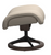 The side view of the Stressless Magic Signature Ottoman with a Matte Black metal finish.  The side view of the Stressless Magic Signature Ottoman with a Matte Black metal finish.