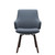 The front view of the Stressless Laurel Low-back Large dining chair with arms and D200 wood legs.