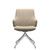 The front view of the Stressless Laurel Low-back Large dining chair with arms and D350 Chrome legs. 