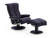 Indigo Purple Blues Recliner and Ottoman