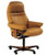 Sunrise Medium Office Chair- Taupe Paloma with Teak Stained Wood.