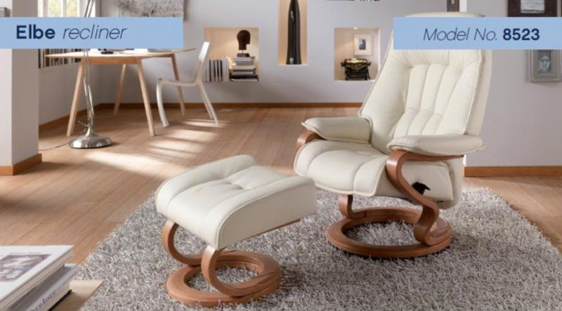Elbe Recliner with Ottoman by Himolla | Ships Stress Free - Unwind