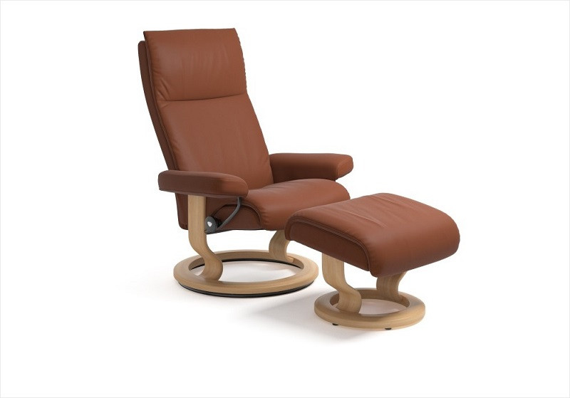 Stressless Aura Large Recliner with Ottoman by Ekornes| Stress