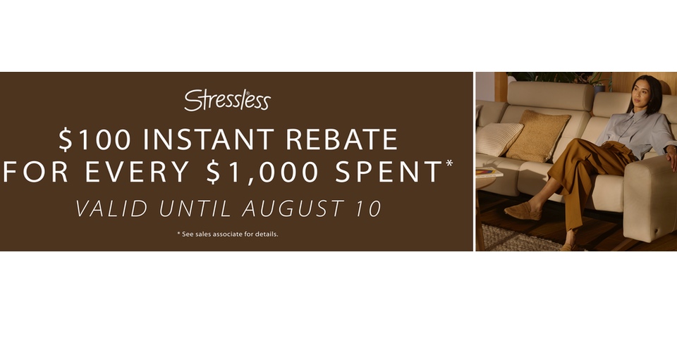 Save BIG on Stressless During the Instant Rebate Promotion. Going on Now!