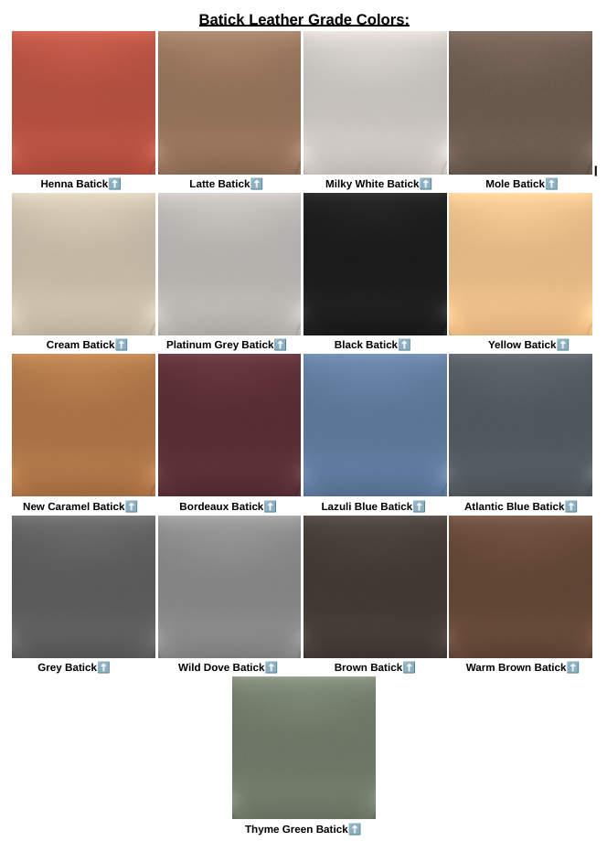 Batick Leather Grade Colors