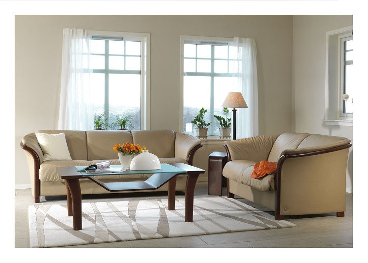 Manhattan Sofa and Love Seat by Ekornes- Sand Paloma.