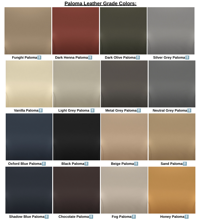 Paloma Leather Grade Colors