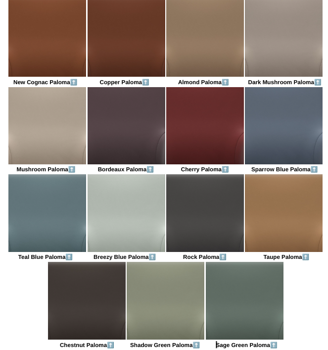 Paloma Leather Grade Colors