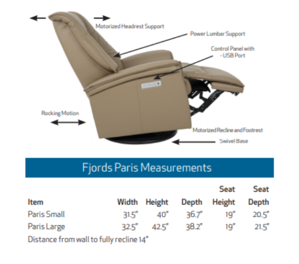 Fjords Paris Swing Relaxer dimensions. 