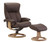 Fjords R Base Scandic Recliner with Ottoman- Cacao Soft Line Leather shown.