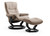 Beige is a subtle color for this Nordic Stressless Recliner with Ottoman.