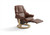 Stressless Reno in Copper Paloma. Classic LegComfort Series Base in open position. 