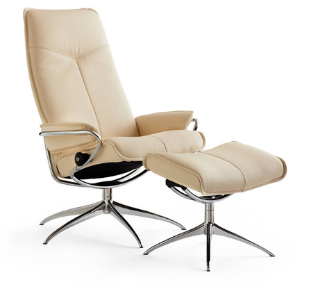 Ekornes City High-Back Chair with Ottoman | Authorized Discounts