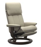 Stressless Admiral Classic Power recliner in Light Grey Paloma leather