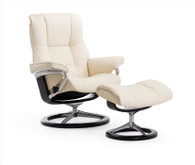 New Vanilla Paloma Leather shown on this Stressless Signature Series Mayfair Recliner.