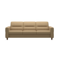 The front view of the Stressless Fiona Sofa with upholstered arms. 