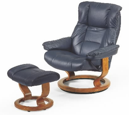 Ekornes Stressless Mayfair Large Recliner with Ottoman- Worry-free