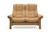 Teak wood stain is shown on this Loveseat Windsor model. 