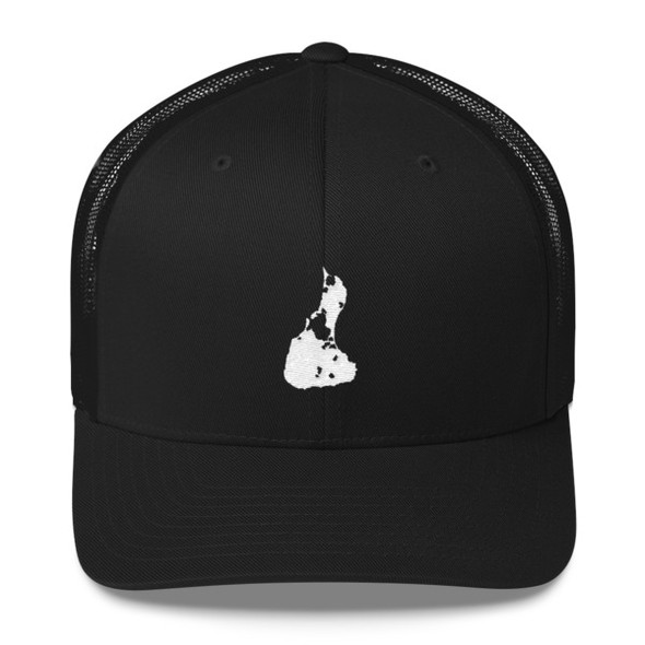 Block Island White Logo Trucker Cap