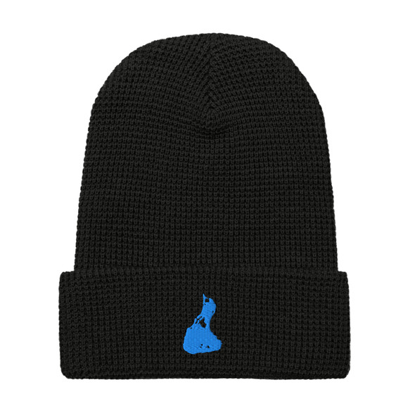 Block Island Blue Logo Waffle beanie