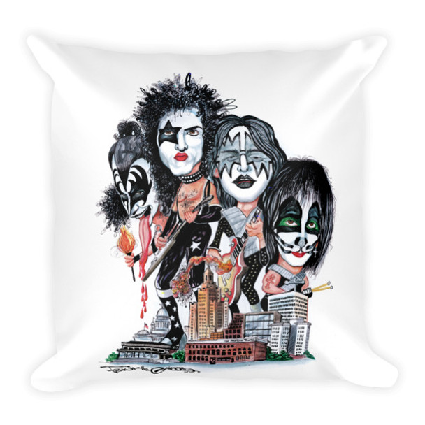 "Kiss Over Providence" Square Pillow by Frankie Galasso