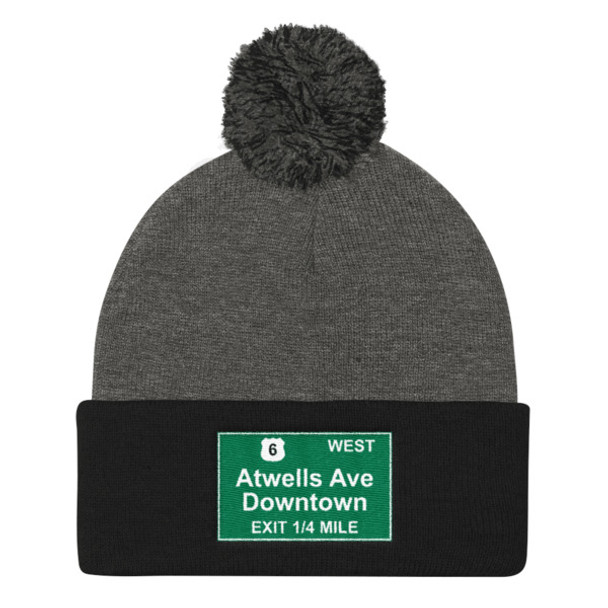 Atwells Ave Exit Pom Pom Knit Cap