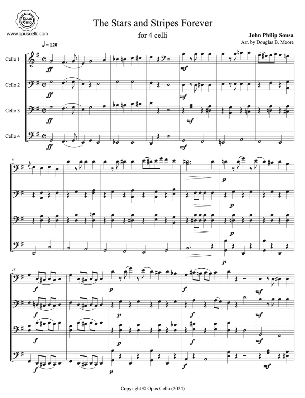John Philip SOUSA, The Stars and Stripes Forever for 4