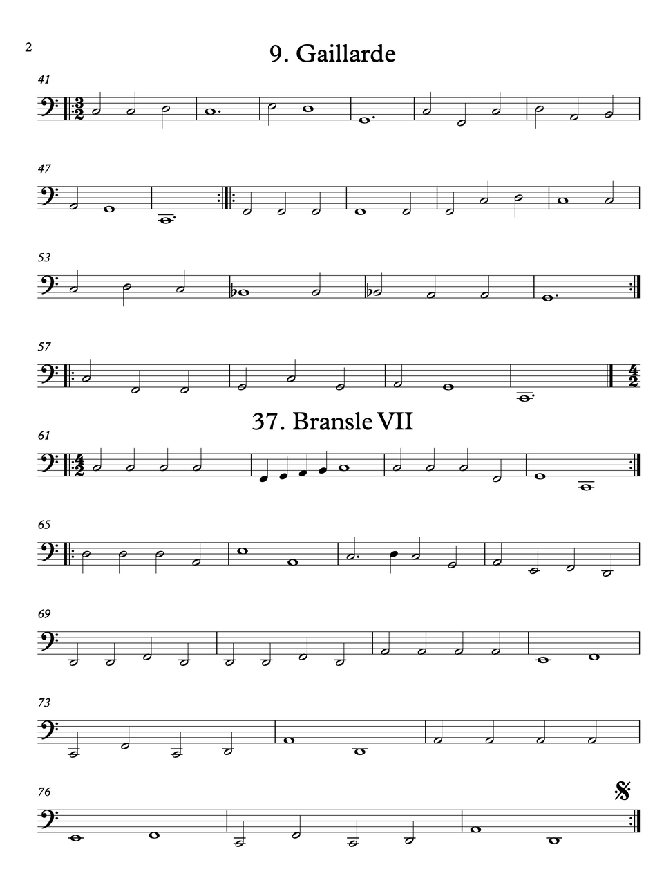 Claude GERVAISE, Four Dances from Third Book for 4 Cellos - OpusCello